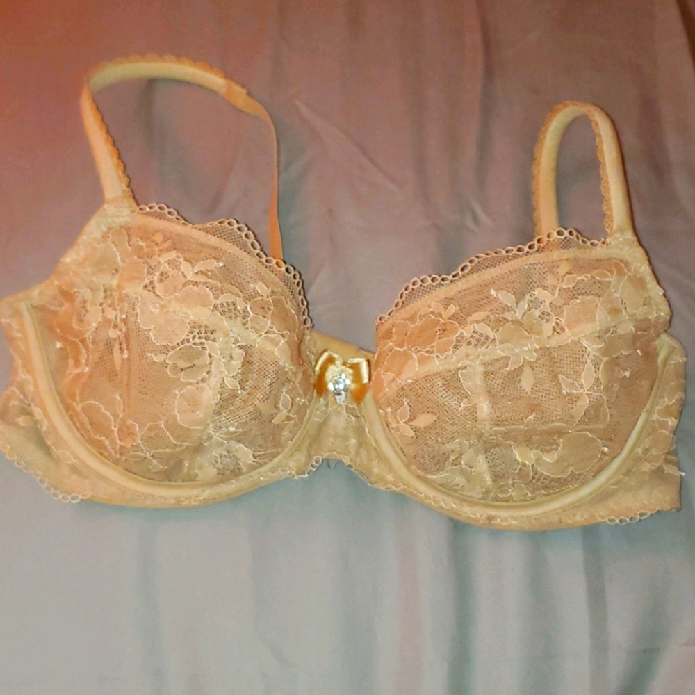 Victoria Secret tan balconet bra lace 34C